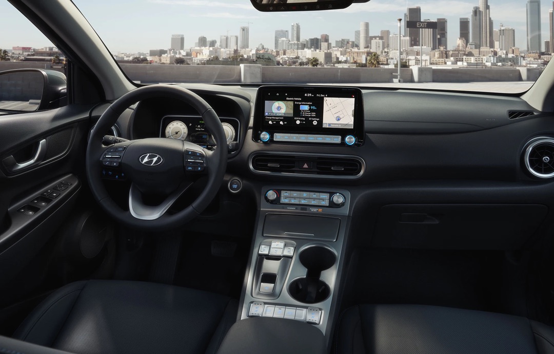 Intérieur avant du Hyundai Kona Électrique 2023.